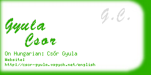 gyula csor business card