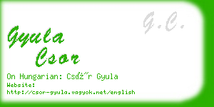 gyula csor business card